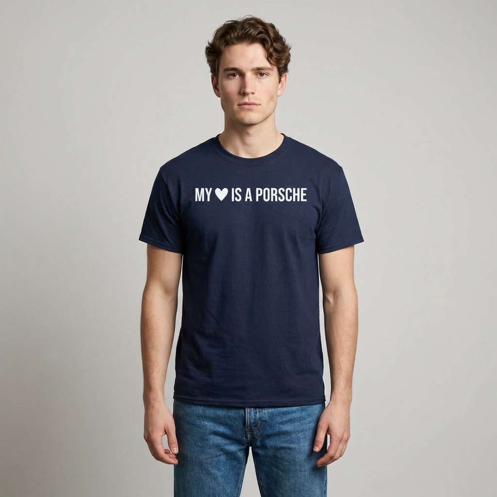 My Heart is a Porsche T-Shirt | 911 Cayenne 944 928 Apparel | Car Enthusiast, Petrolhead T-Shirt